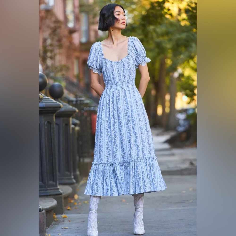 LoveShackFancy Terrence Midi Dress Size XS